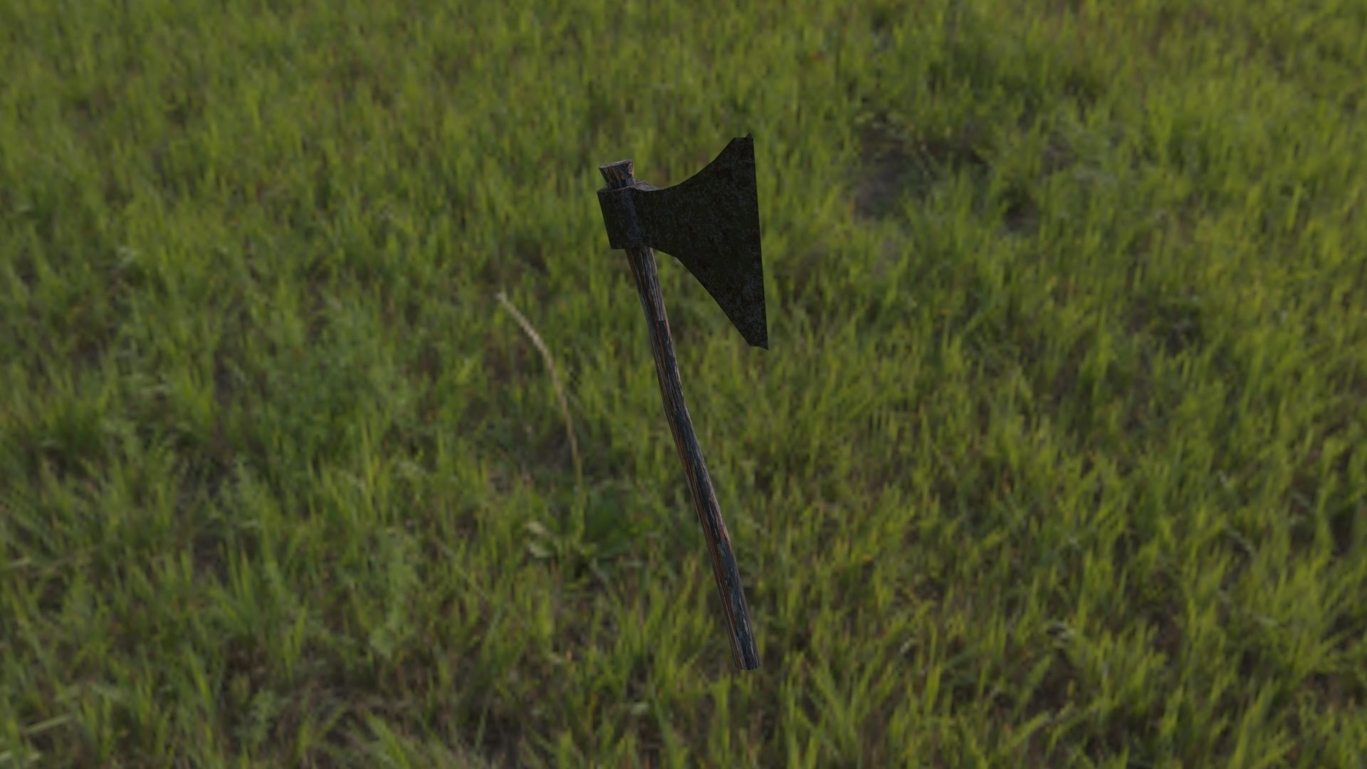 Handaxe axe in middle of field 3D model_2