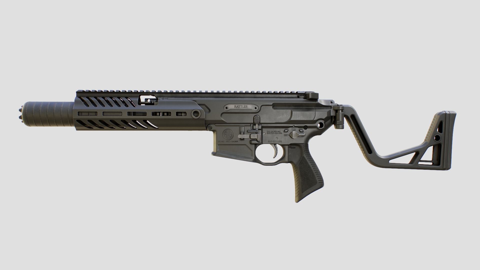 Sig Sauer MCX Rattler PDW Rifle Low-poly 3D model_19