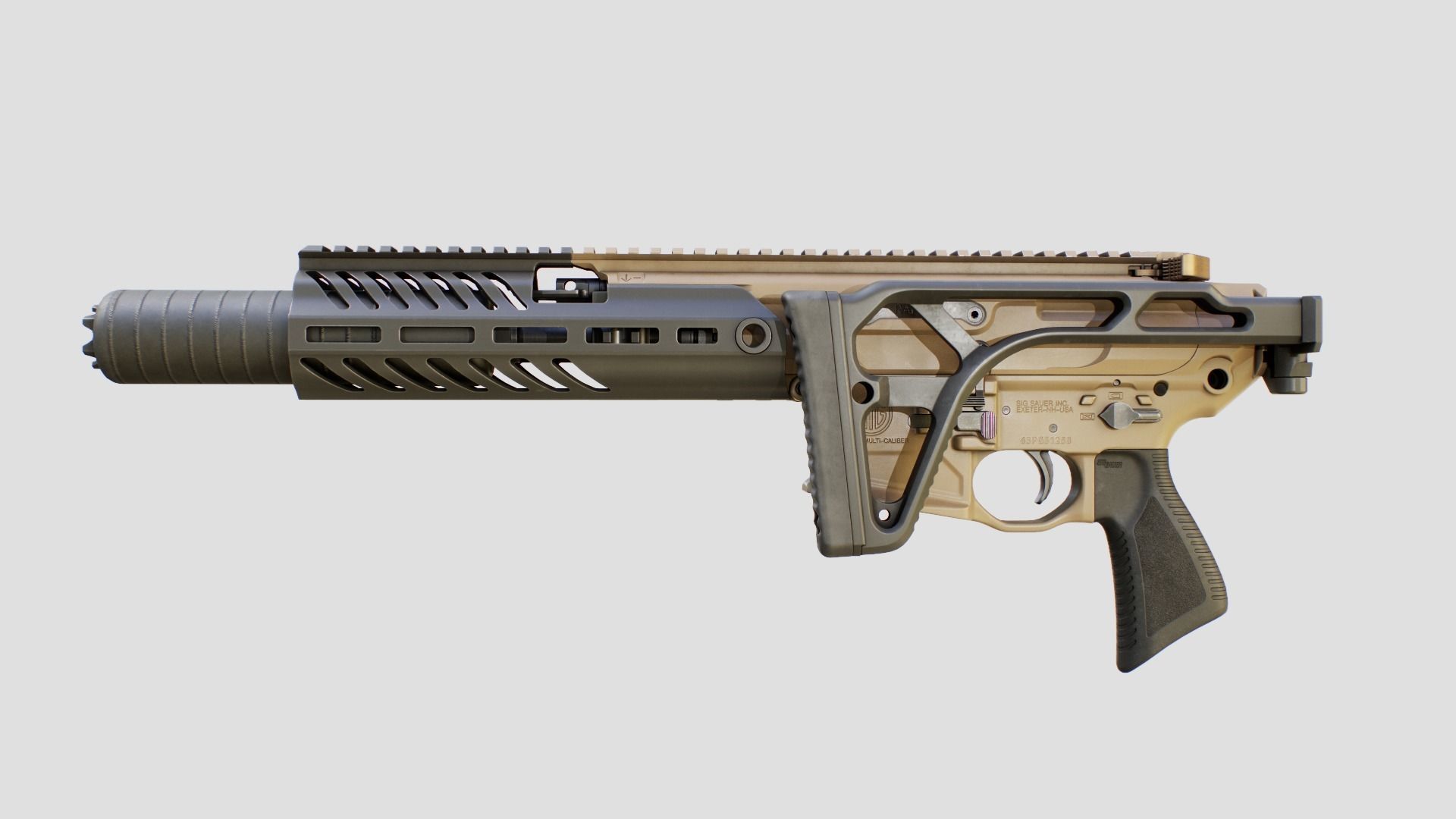 Sig Sauer MCX Rattler PDW Rifle Low-poly 3D model_10