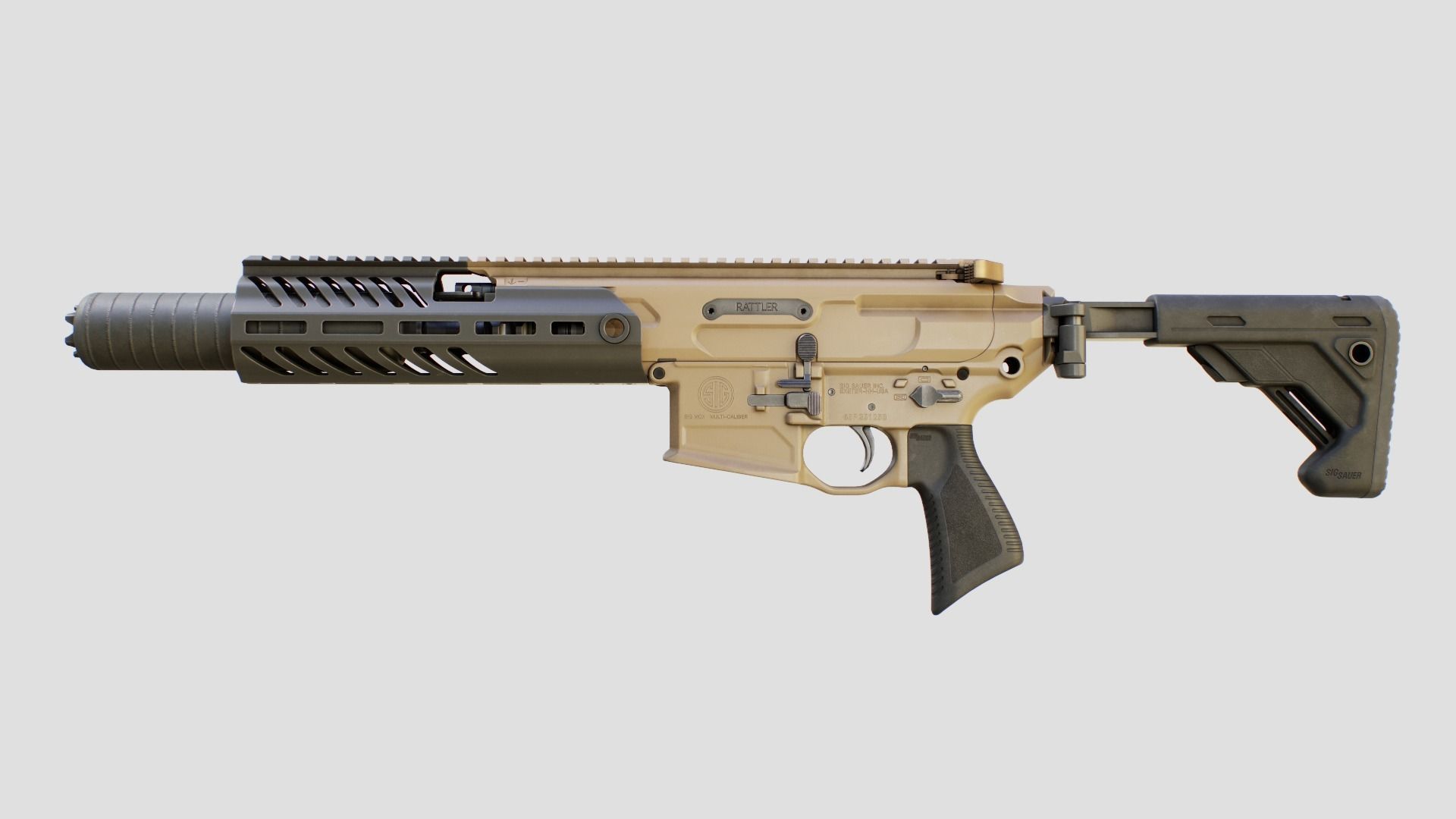 Sig Sauer MCX Rattler PDW Rifle Low-poly 3D model_16