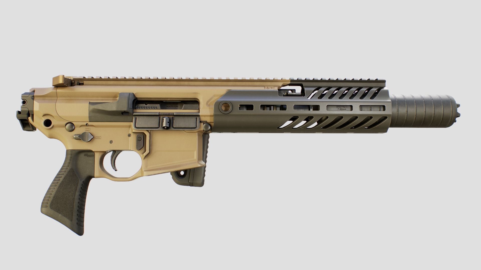 Sig Sauer MCX Rattler PDW Rifle Low-poly 3D model_12