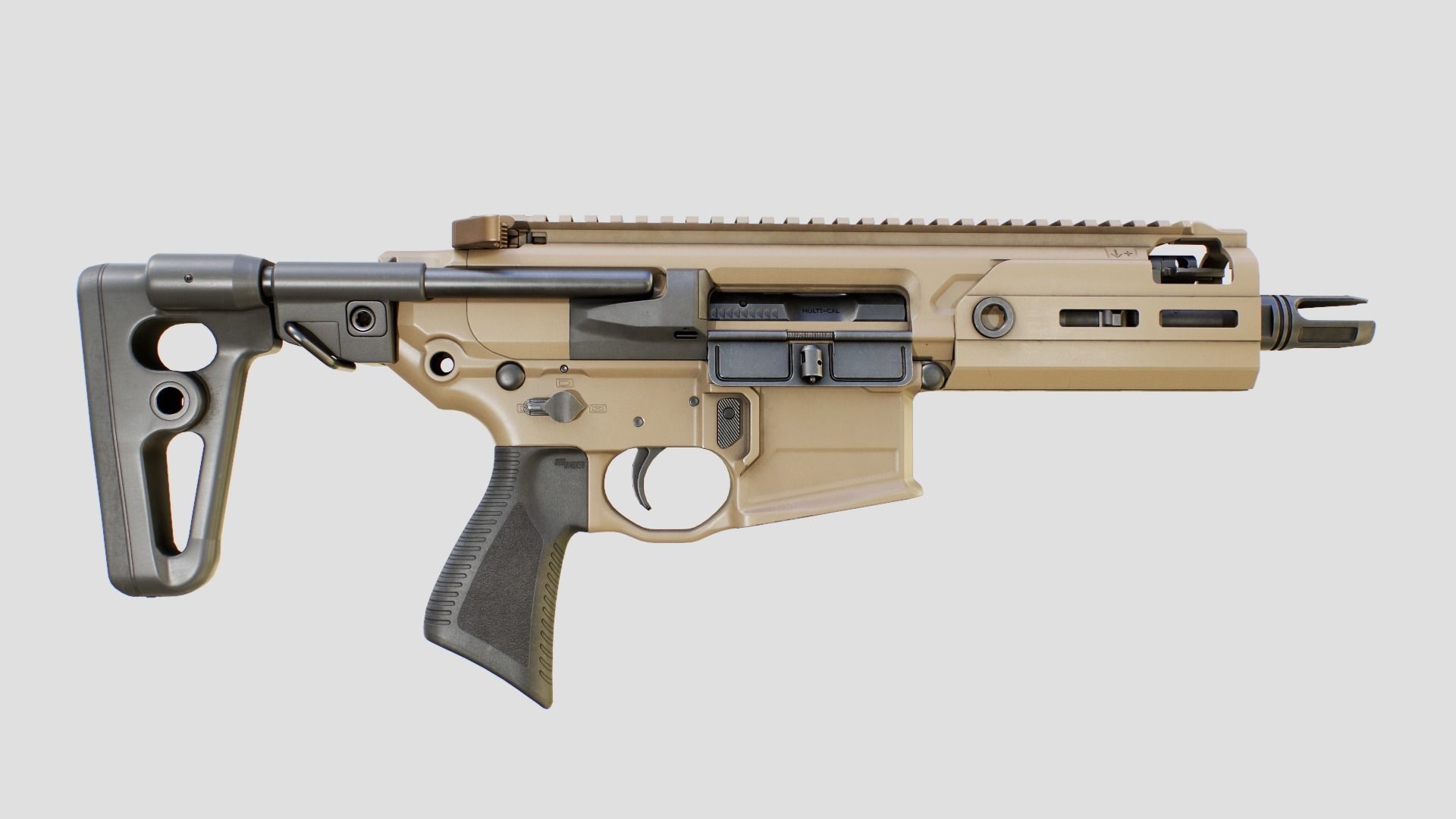 Sig Sauer MCX Rattler PDW Rifle Low-poly 3D model_8