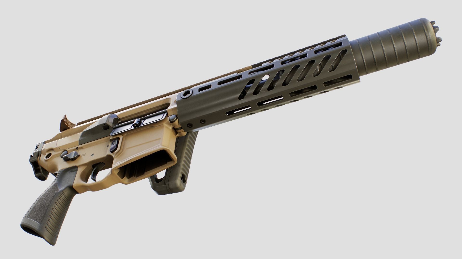 Sig Sauer MCX Rattler PDW Rifle Low-poly 3D model_30