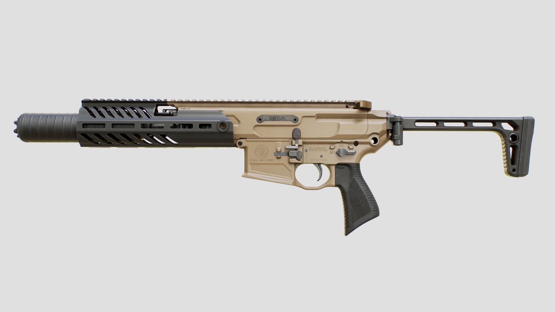 Sig Sauer MCX Rattler PDW Rifle Low-poly 3D model_24