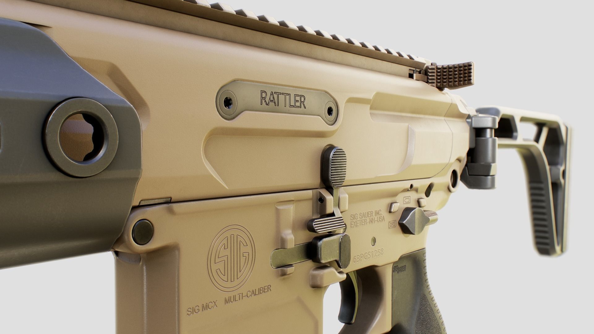Sig Sauer MCX Rattler PDW Rifle Low-poly 3D model_31