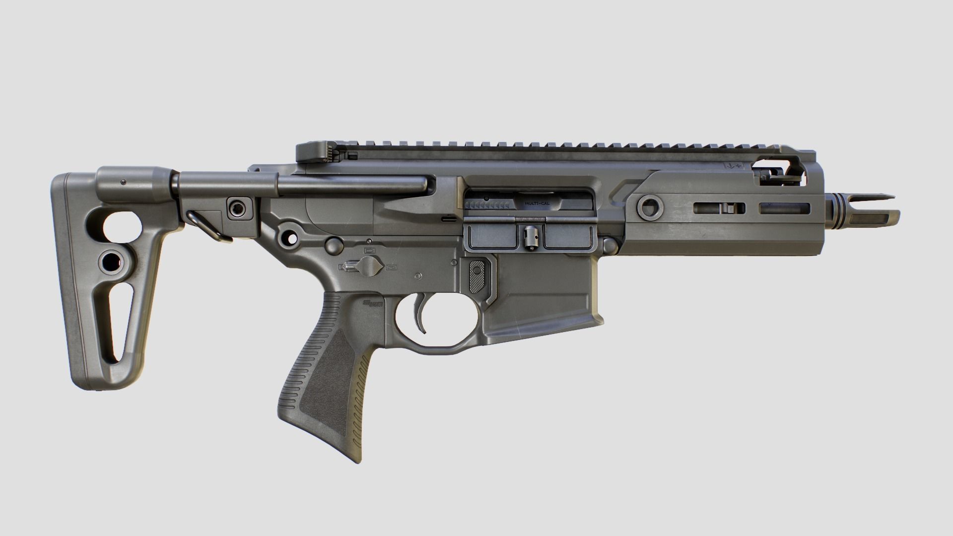 Sig Sauer MCX Rattler PDW Rifle Low-poly 3D model_7