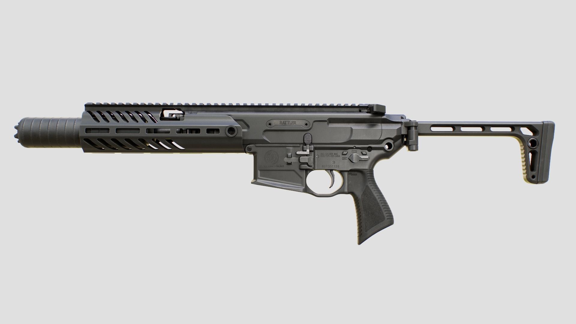 Sig Sauer MCX Rattler PDW Rifle Low-poly 3D model_23