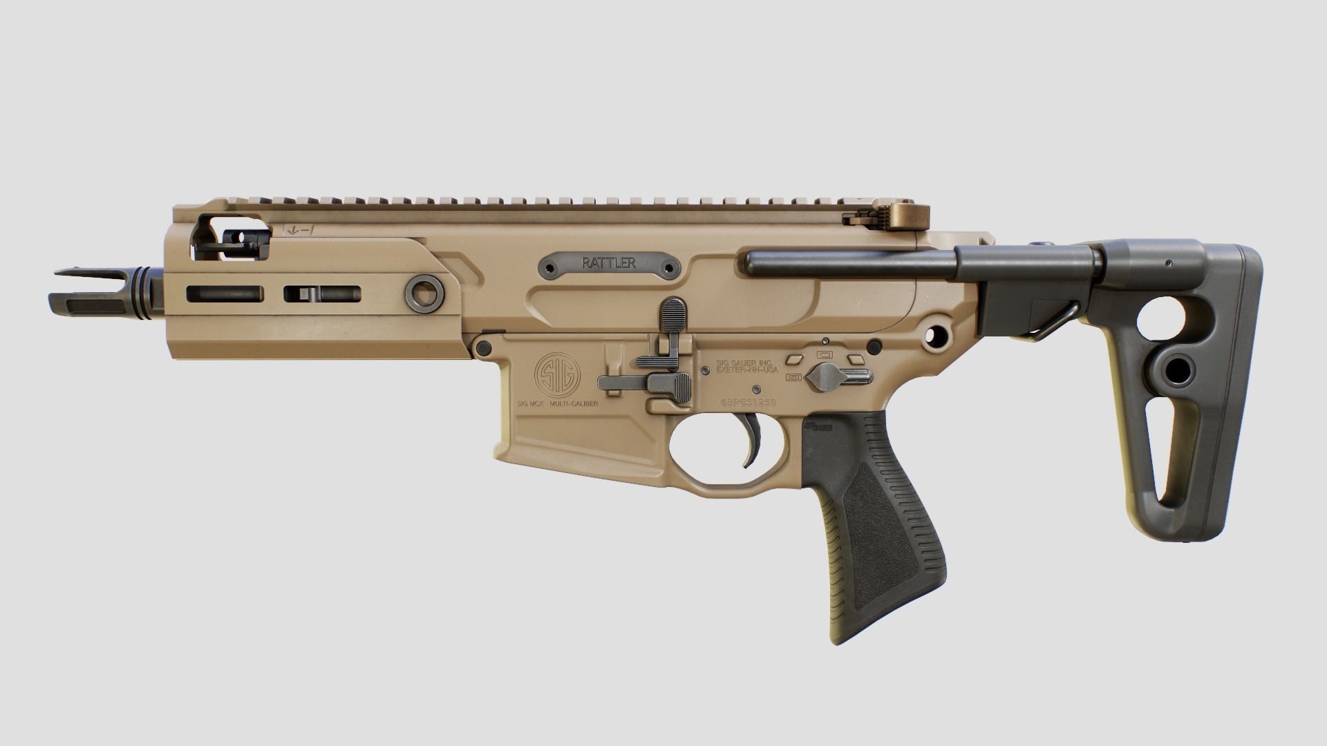 Sig Sauer MCX Rattler PDW Rifle Low-poly 3D model_6