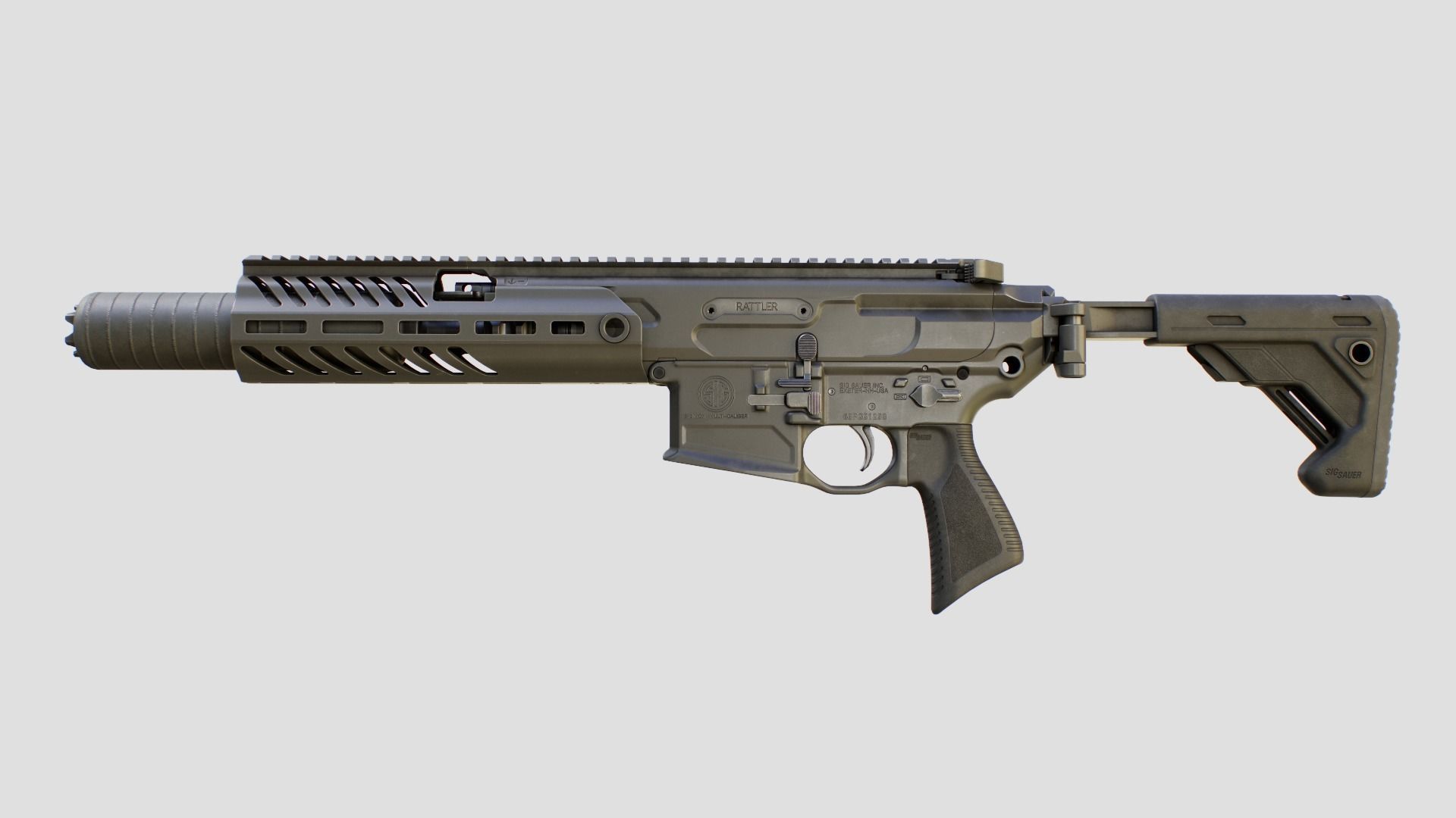 Sig Sauer MCX Rattler PDW Rifle Low-poly 3D model_15
