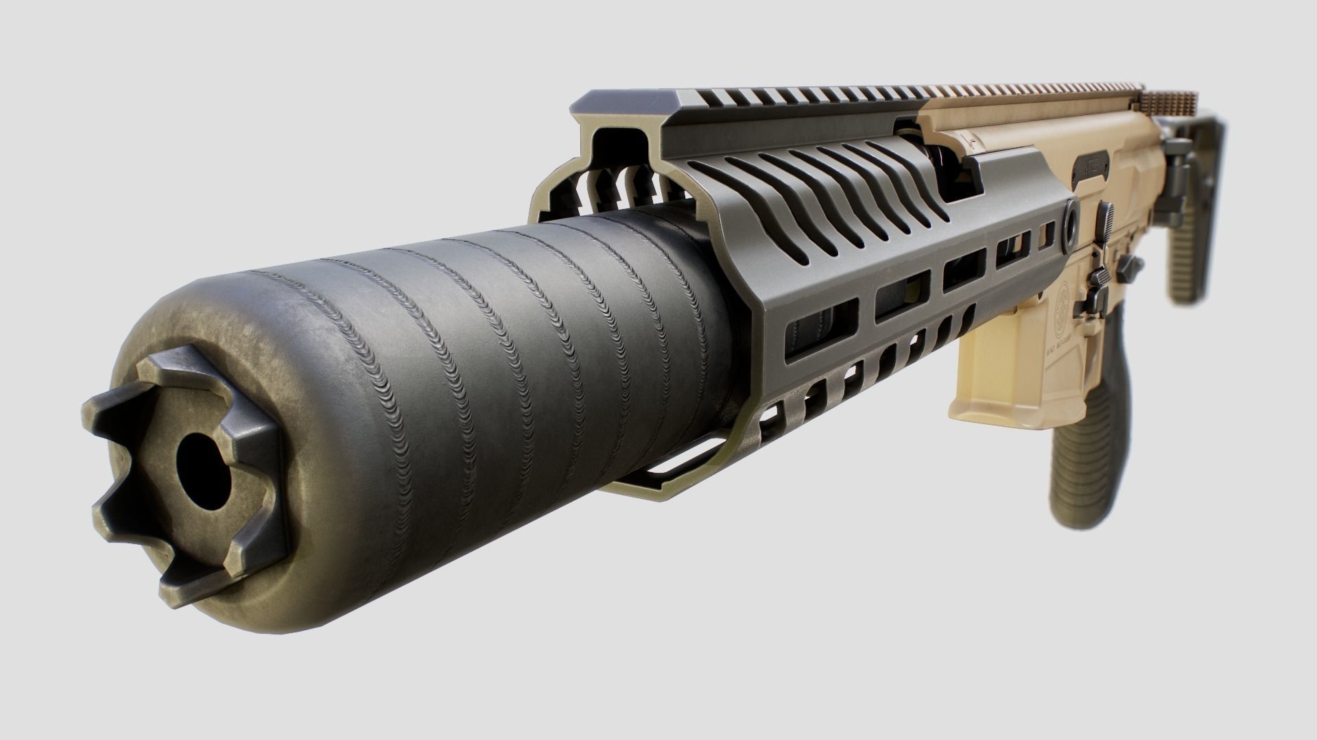 Sig Sauer MCX Rattler PDW Rifle Low-poly 3D model_37