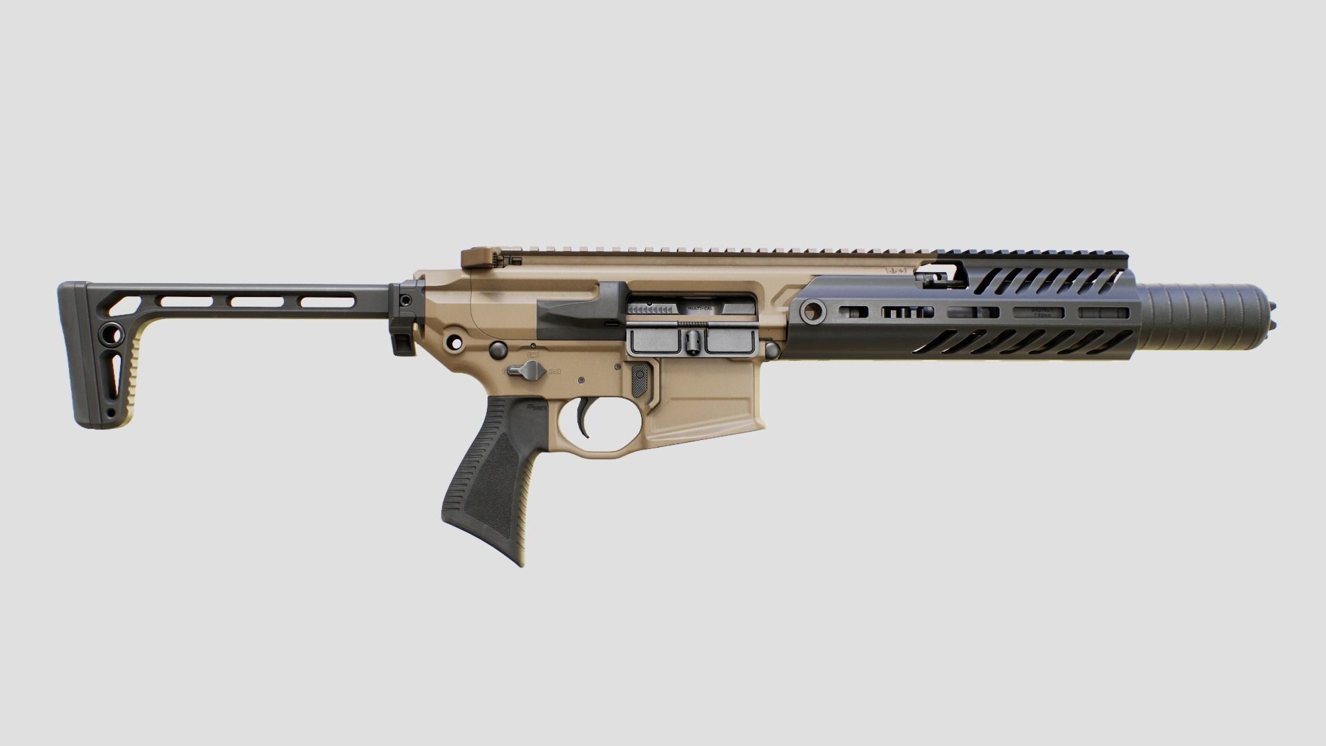 Sig Sauer MCX Rattler PDW Rifle Low-poly 3D model_26