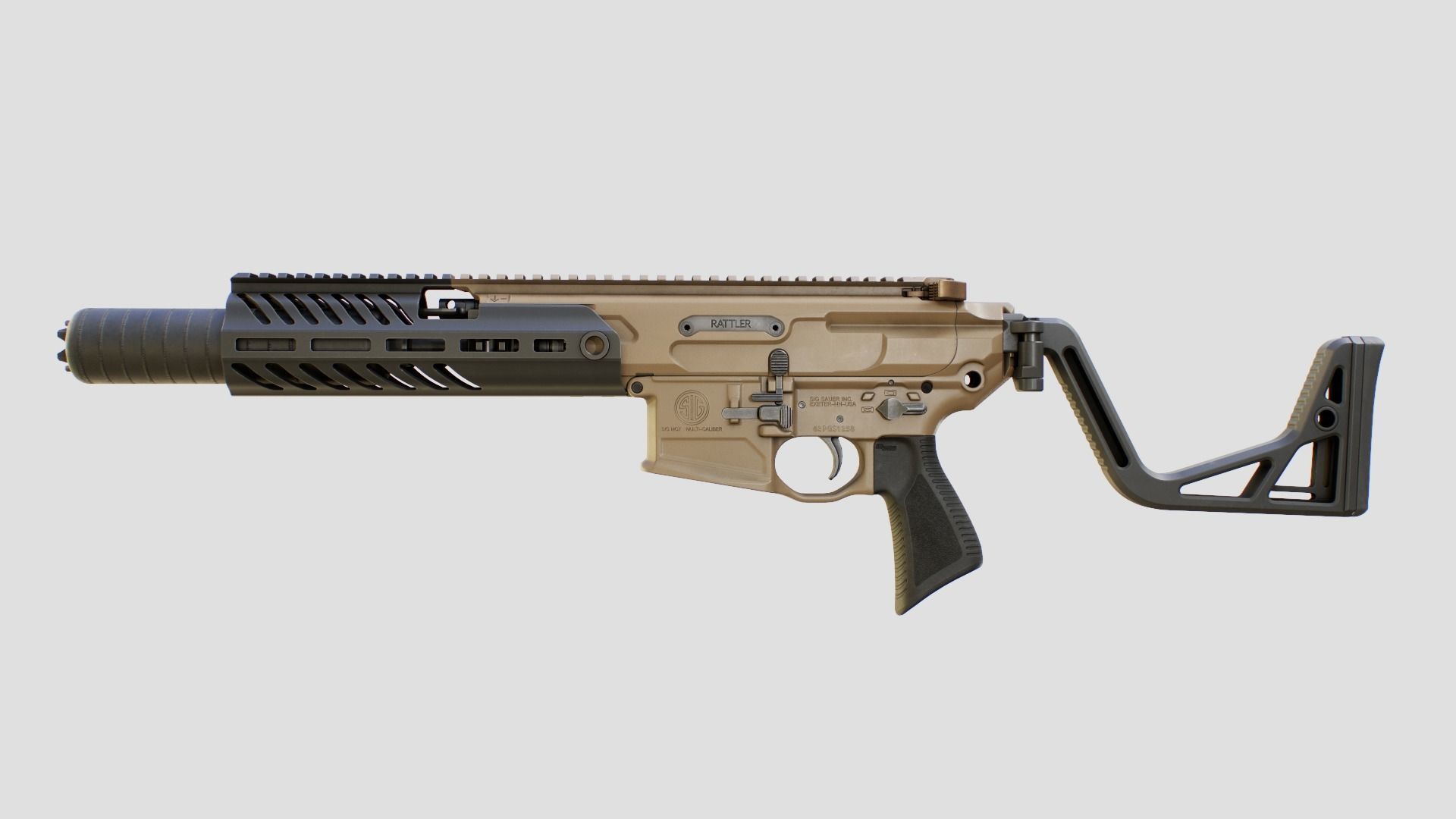 Sig Sauer MCX Rattler PDW Rifle Low-poly 3D model_20