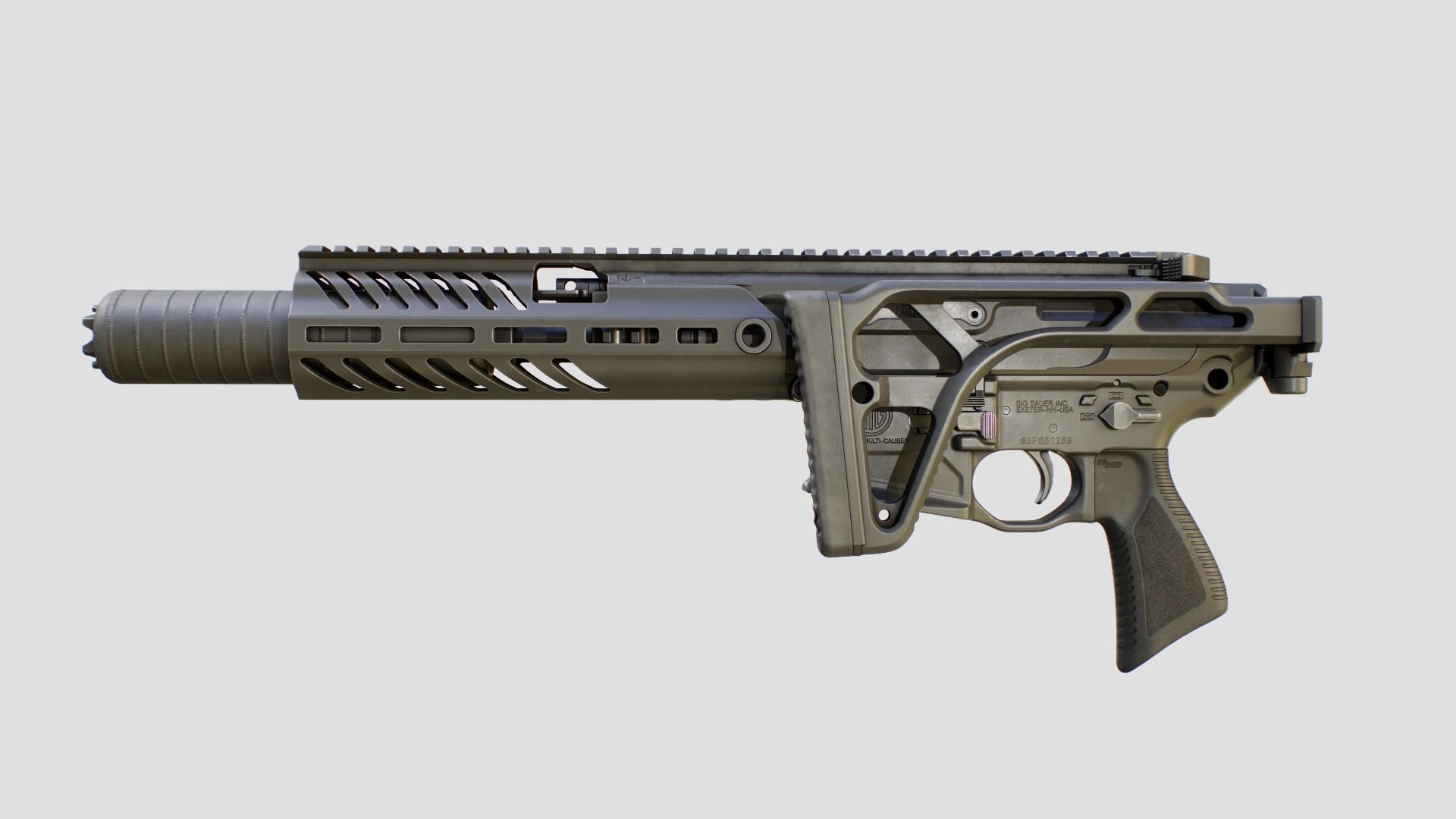 Sig Sauer MCX Rattler PDW Rifle Low-poly 3D model_9