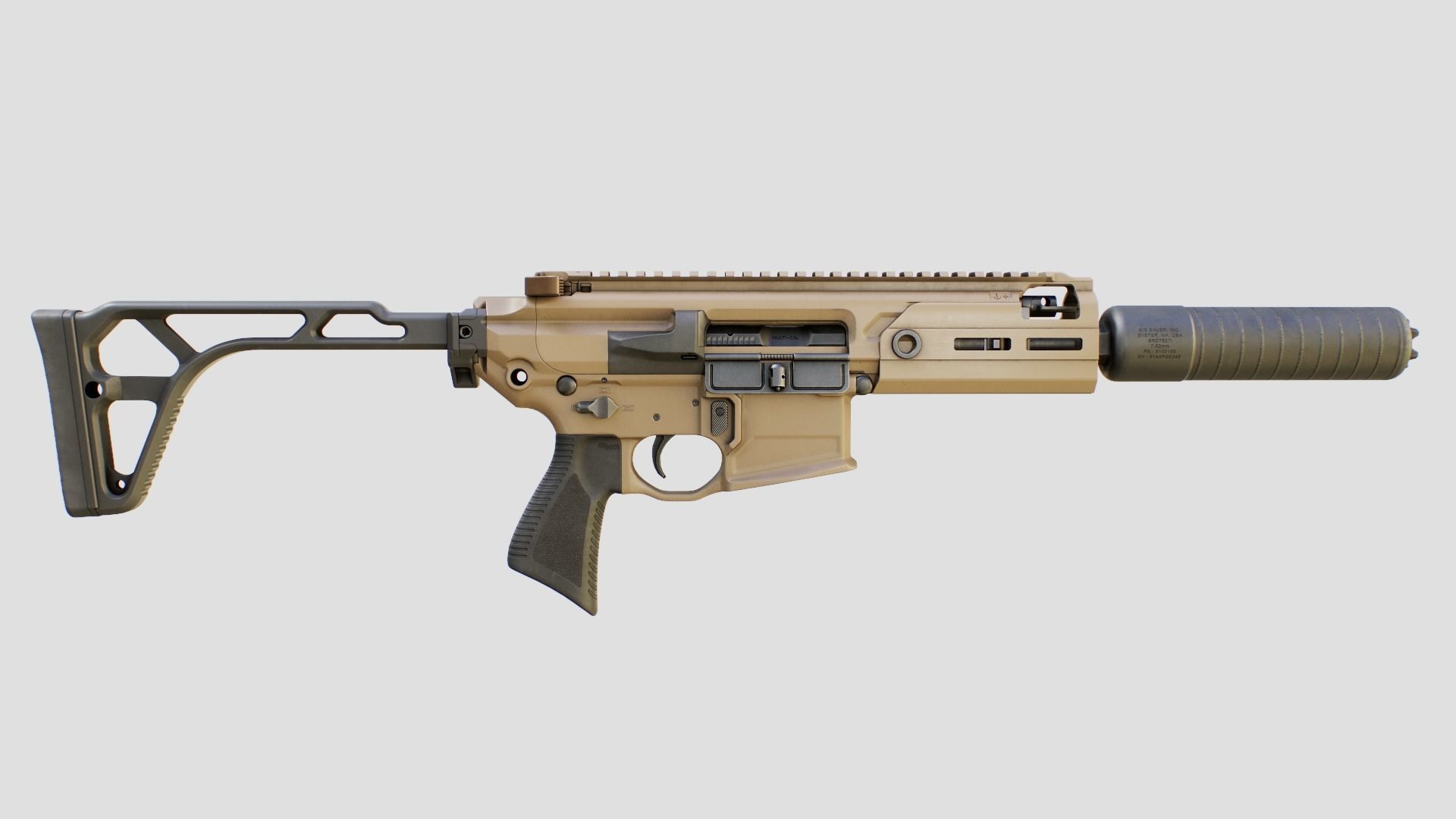 Sig Sauer MCX Rattler PDW Rifle Low-poly 3D model_43
