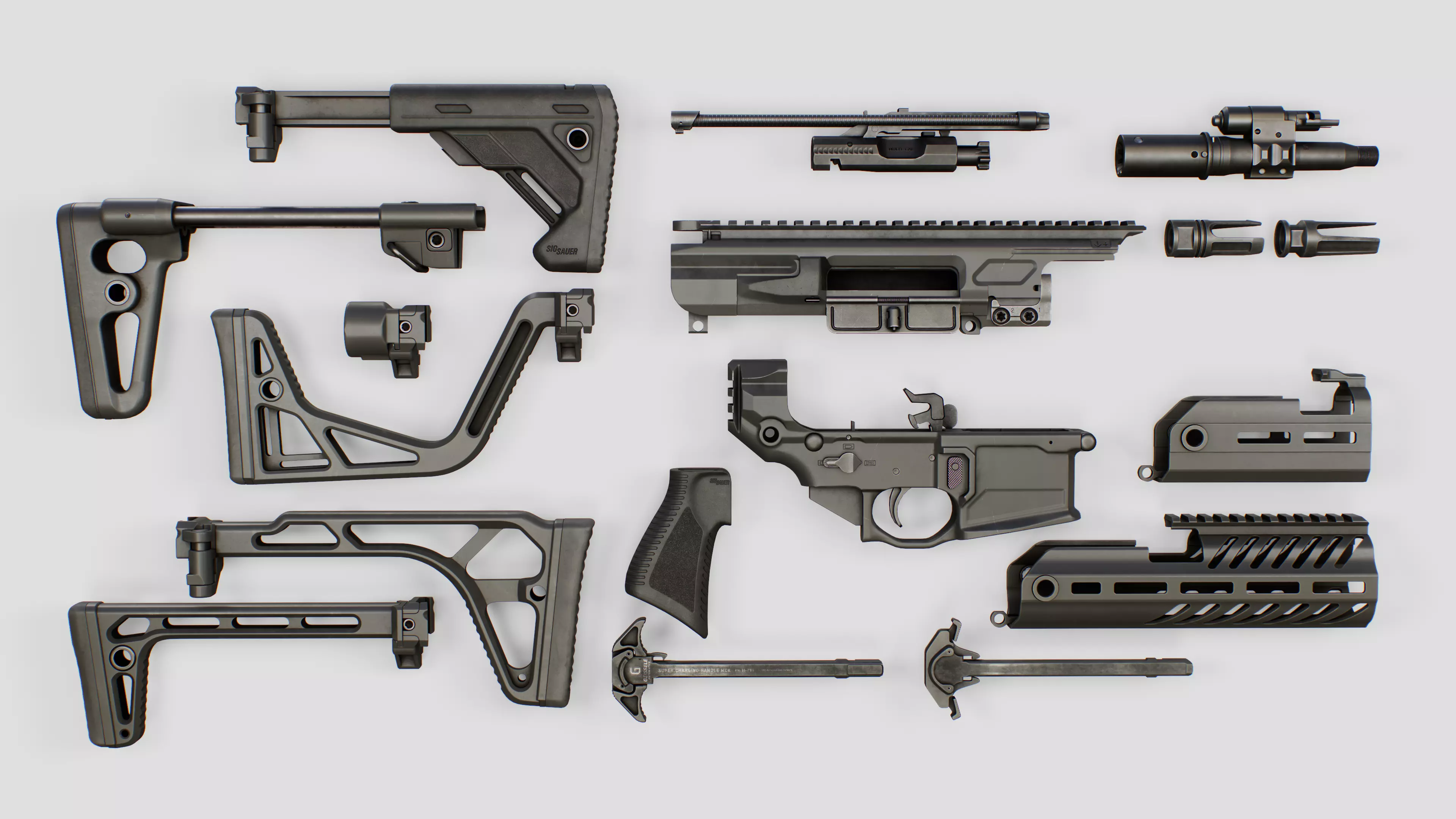 Sig Sauer MCX Rattler PDW Rifle Low-poly 3D model_0
