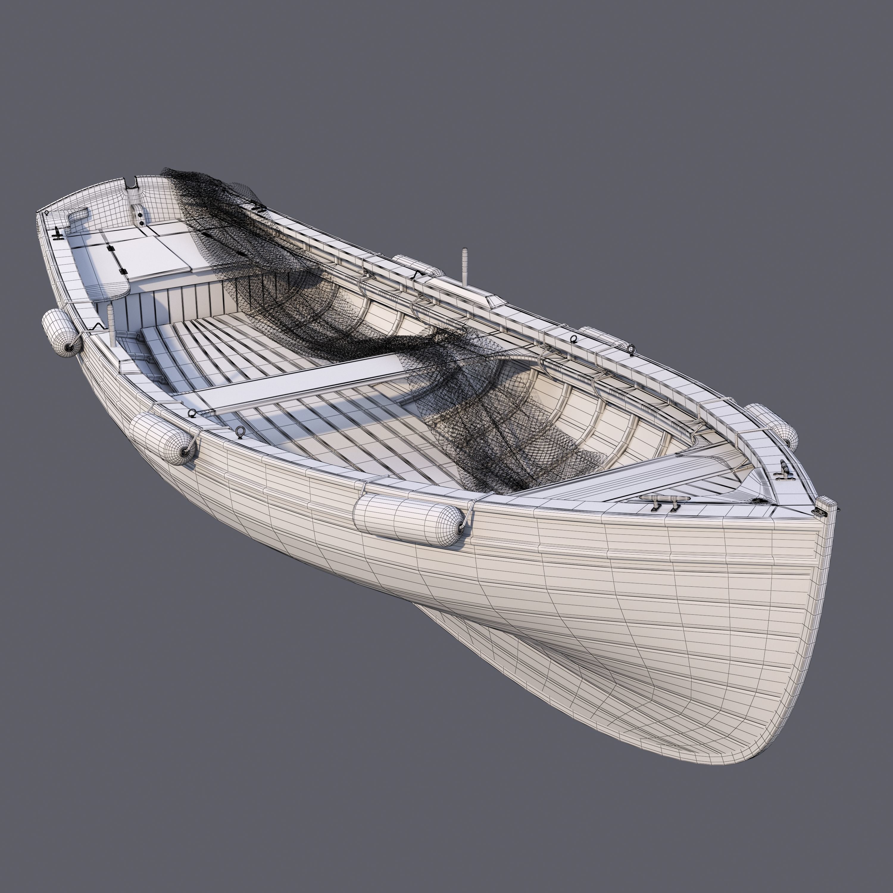 Old fishing boat 2 3D model_2