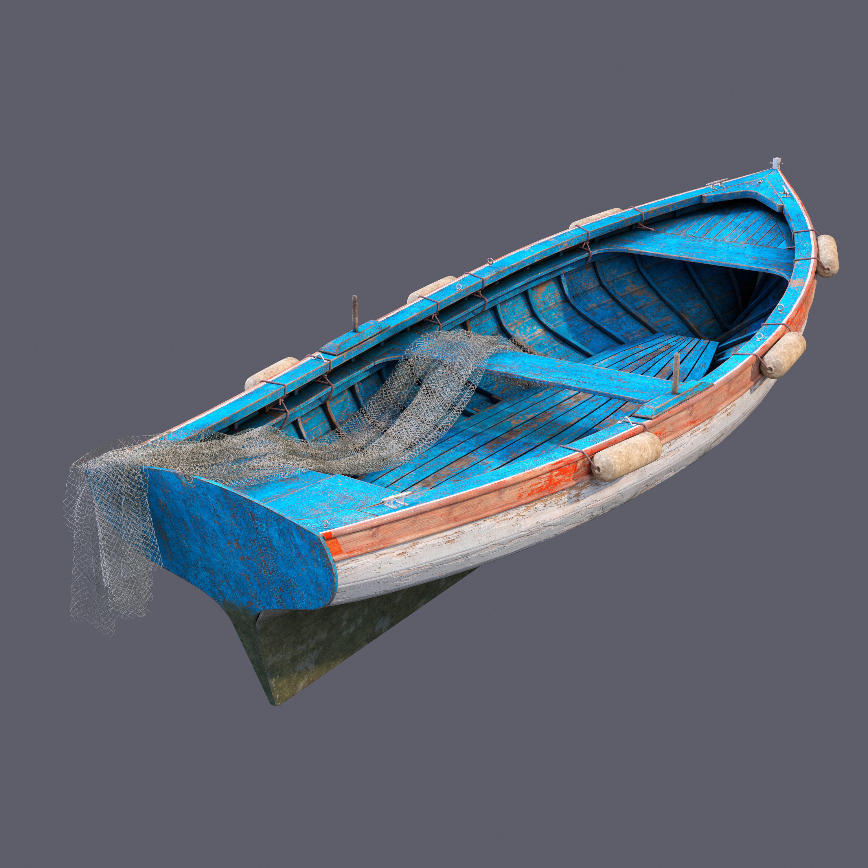 Old fishing boat 2 3D model_1