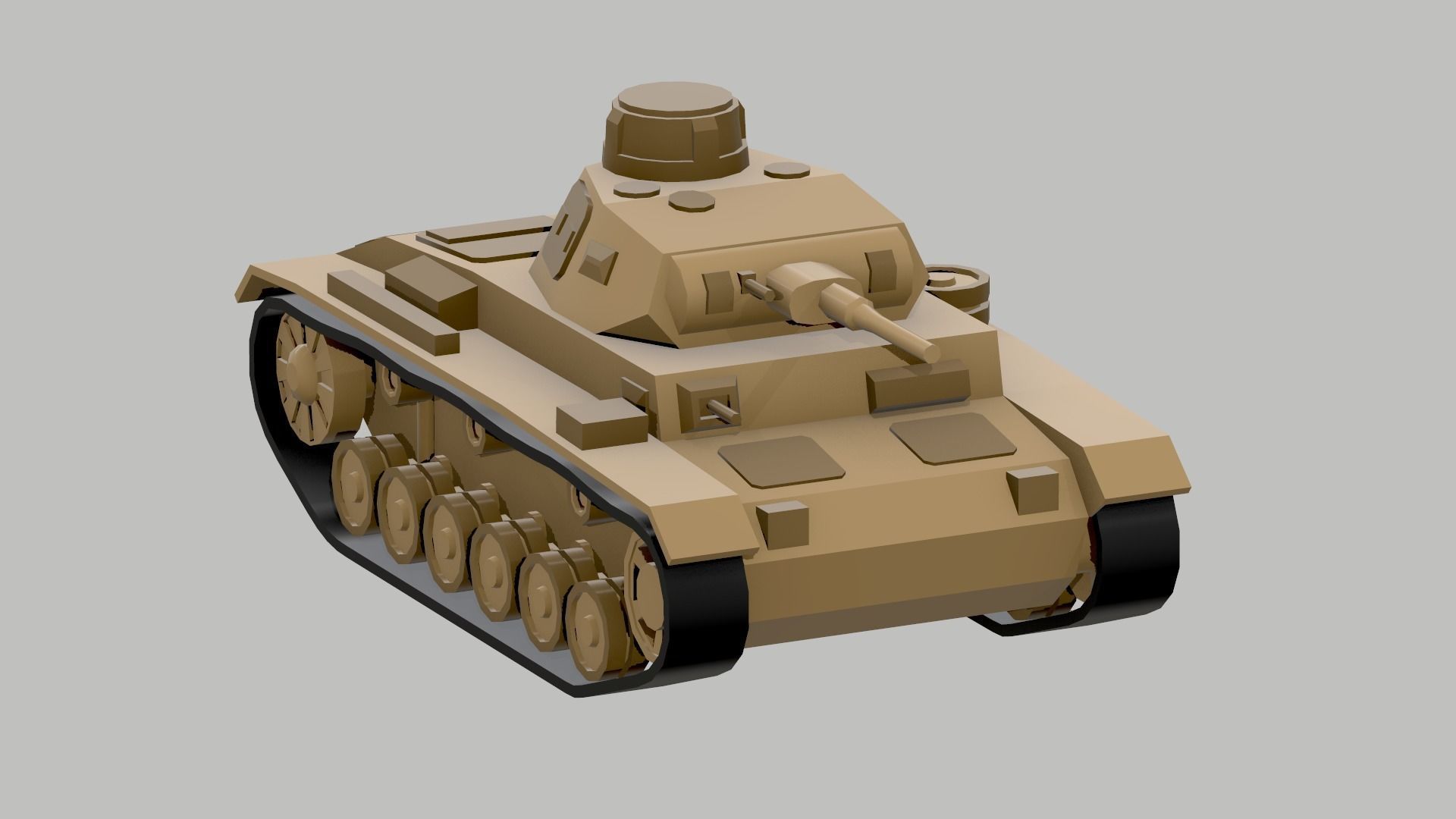 Set of low poly tanks Low-poly 3D model_12