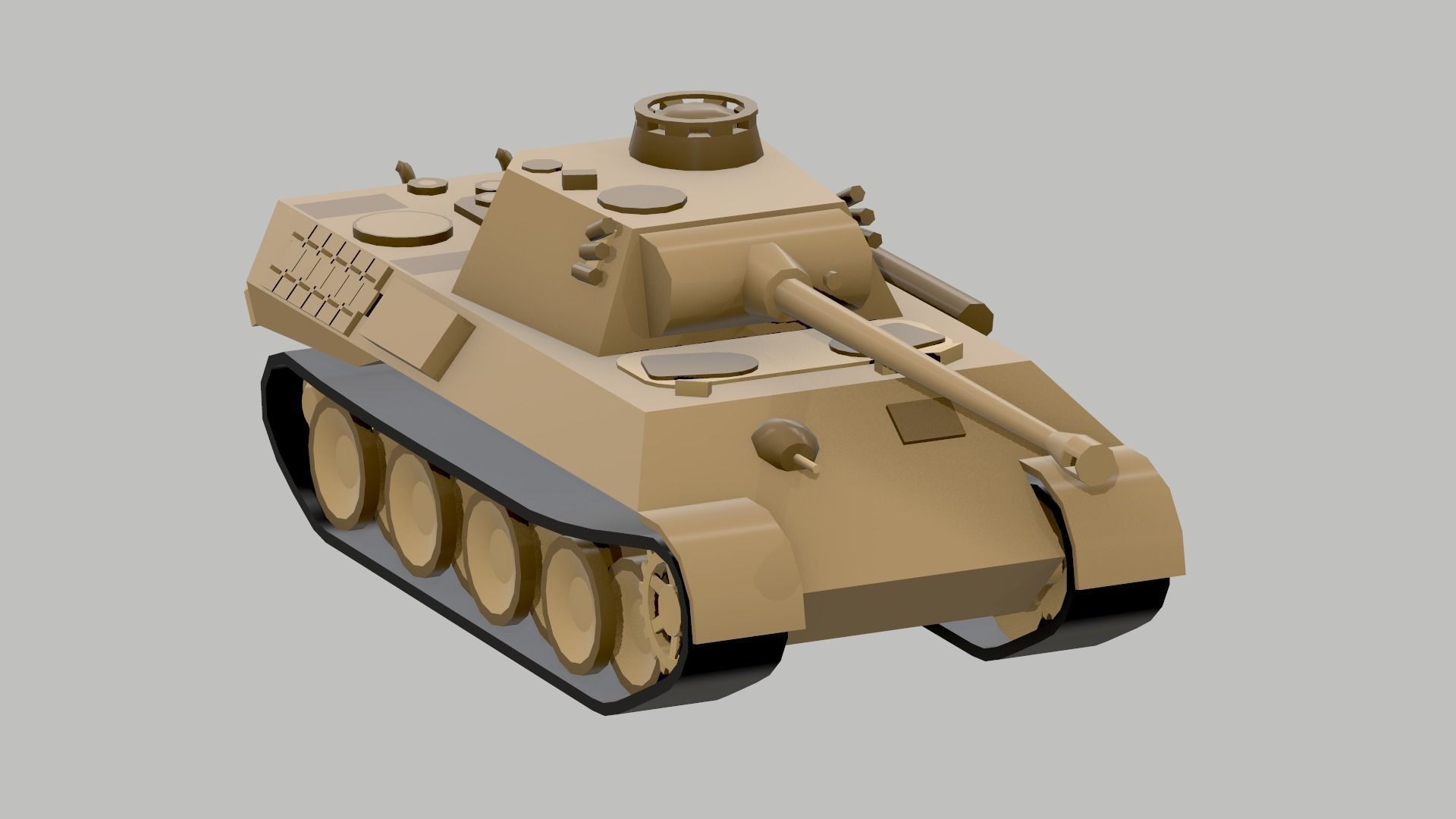 Set of low poly tanks Low-poly 3D model_16