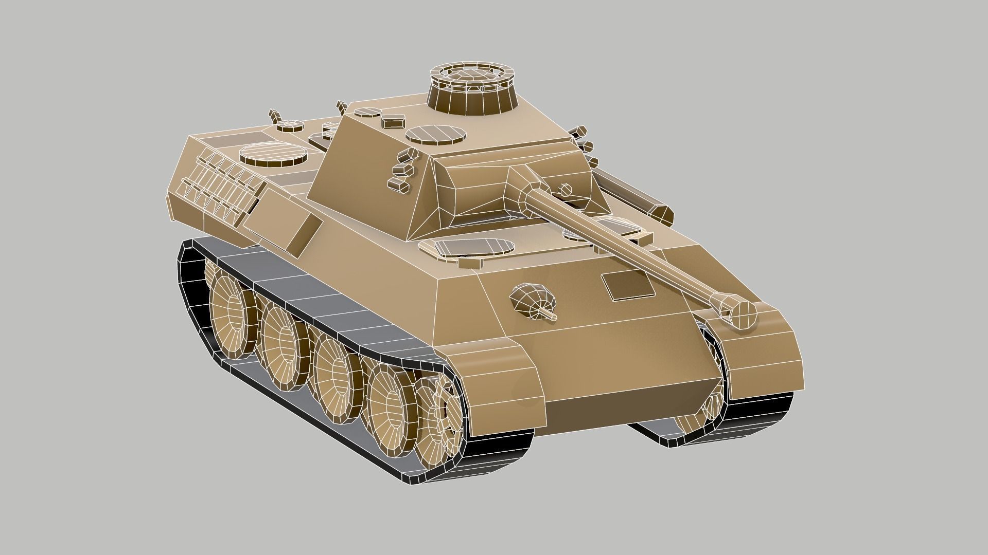 Set of low poly tanks Low-poly 3D model_17