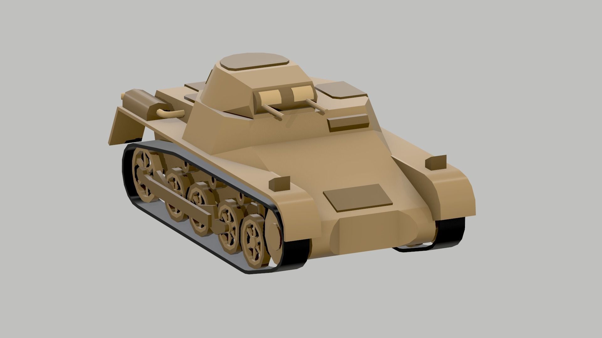 Set of low poly tanks Low-poly 3D model_2