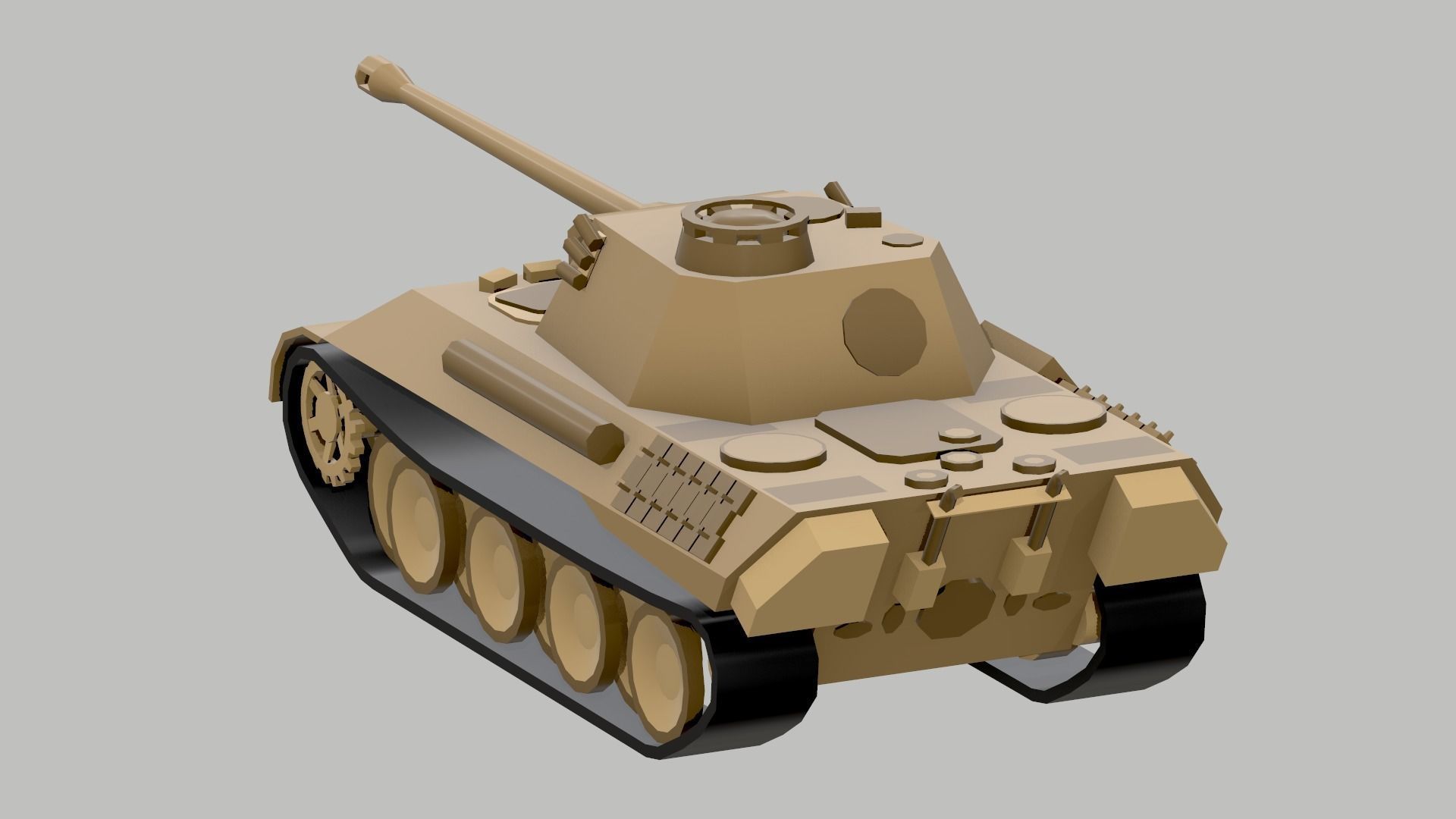 Set of low poly tanks Low-poly 3D model_18