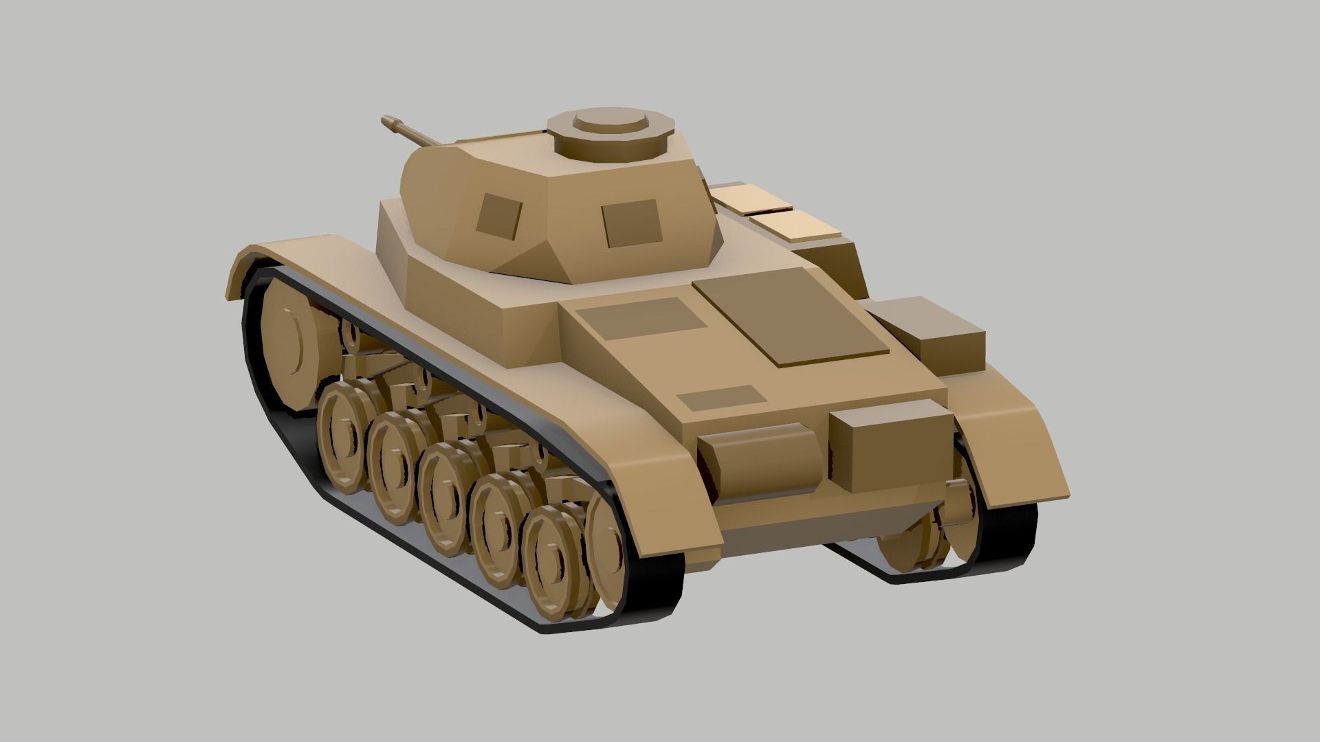 Set of low poly tanks Low-poly 3D model_10