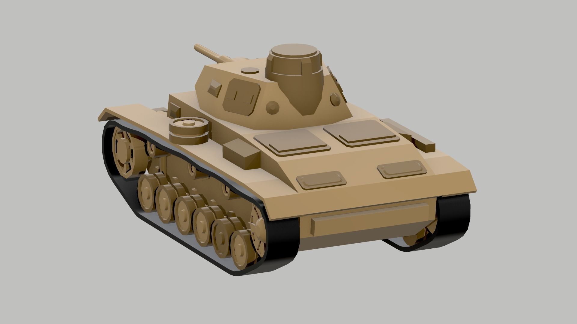Set of low poly tanks Low-poly 3D model_14