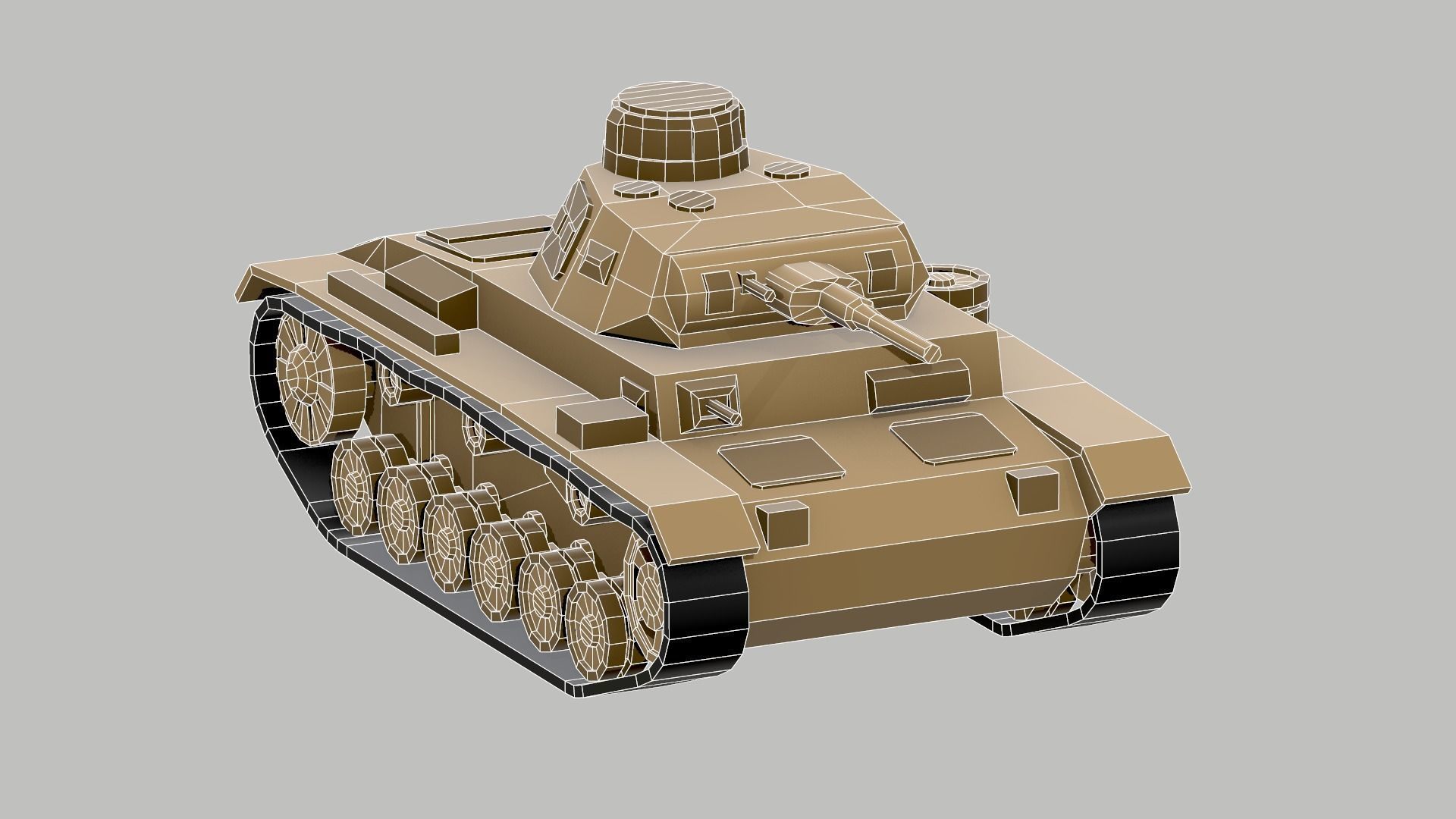 Set of low poly tanks Low-poly 3D model_13