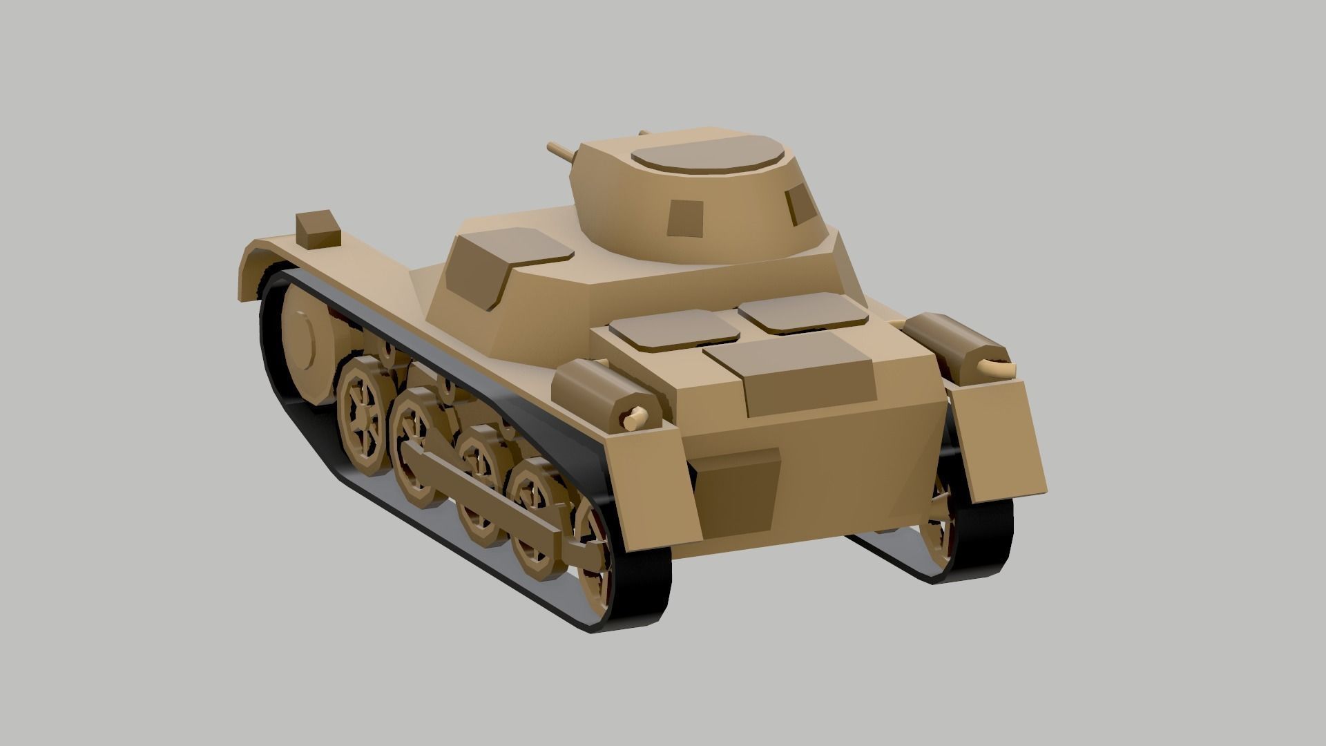 Set of low poly tanks Low-poly 3D model_1