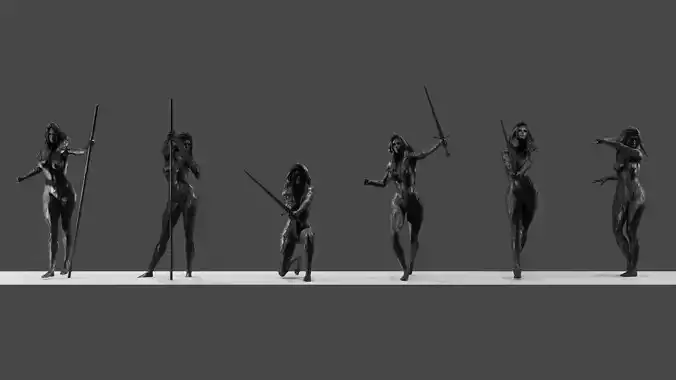  Amazons 2 soft clay  material  3D model