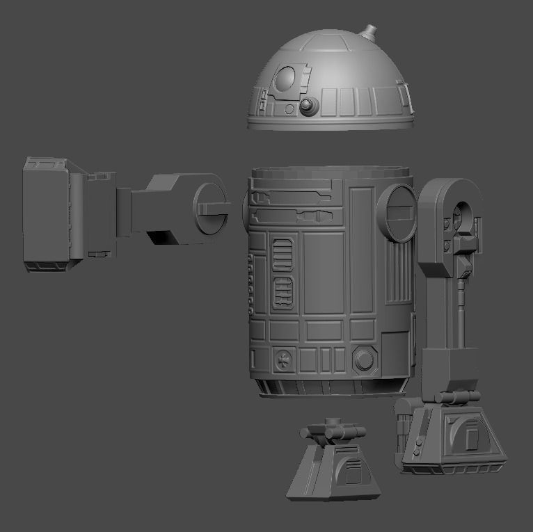 Star Wars - R2D2 Container for 3D Printing 3D model_3