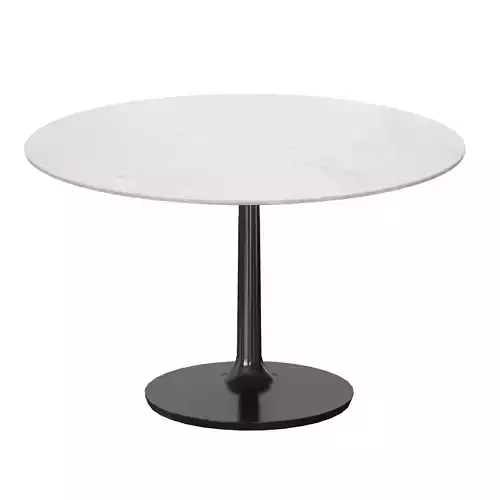 Nero White Marble Dining Table with Matte Black Base