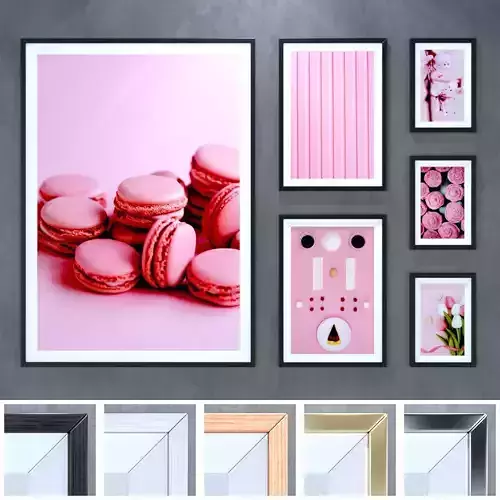 Frame 3 macaroons in 3D model