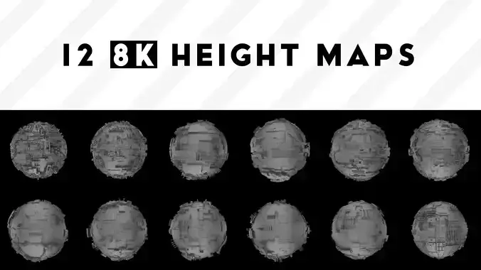 12 8K HEIGHT MAPS