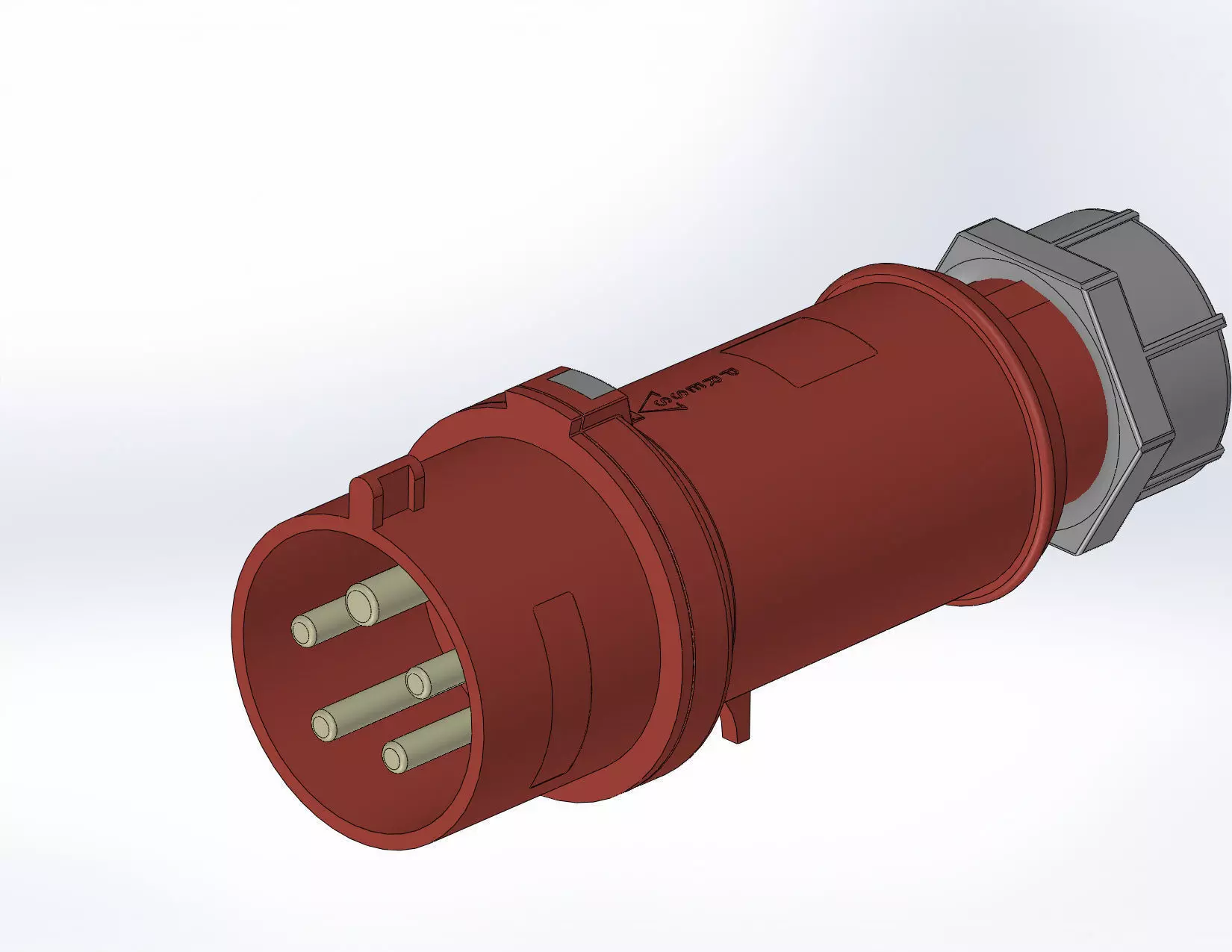 Stecker ProTOP 32A 5P IP44 3D model_0