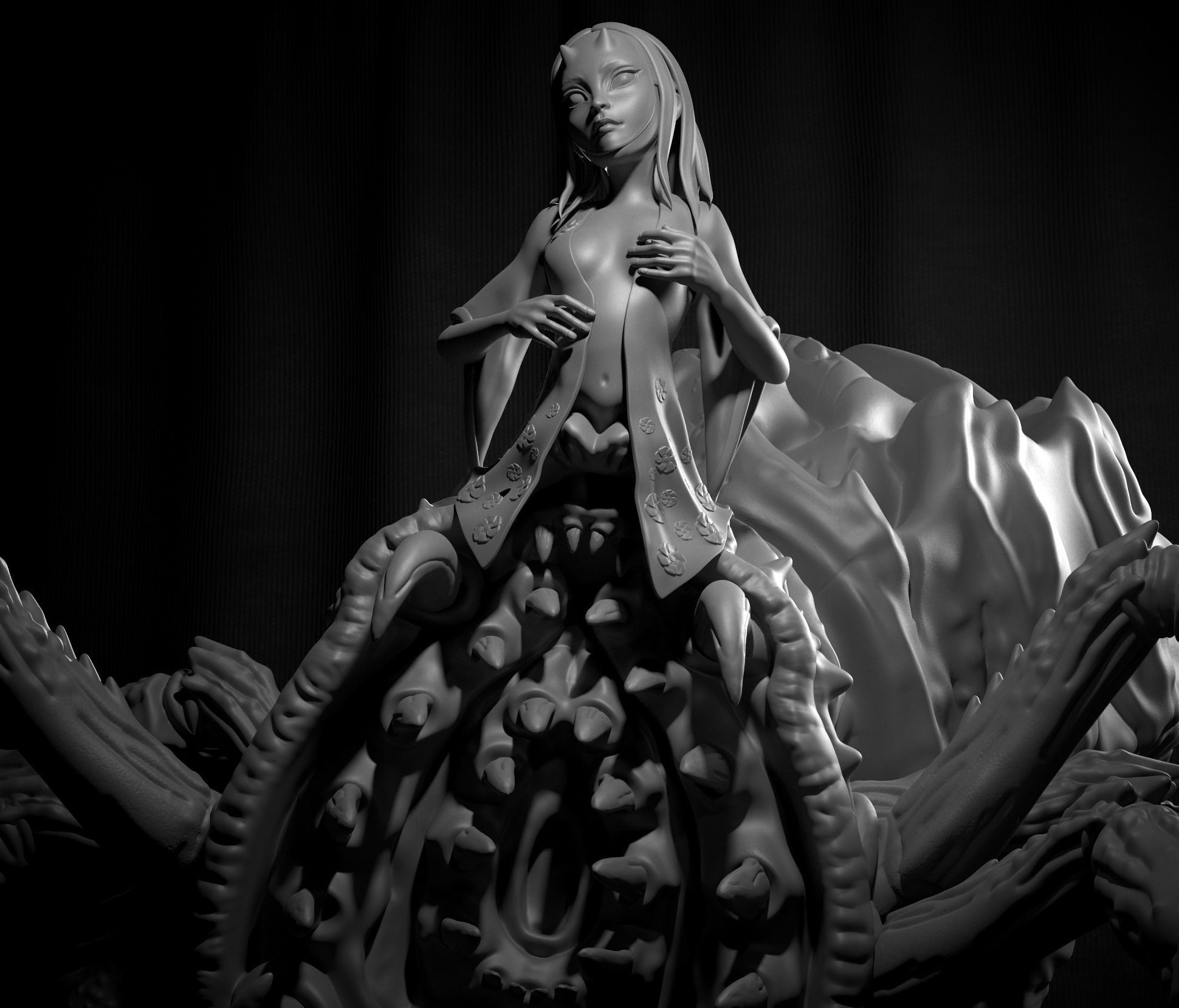 Girl spider trap 3D model_6