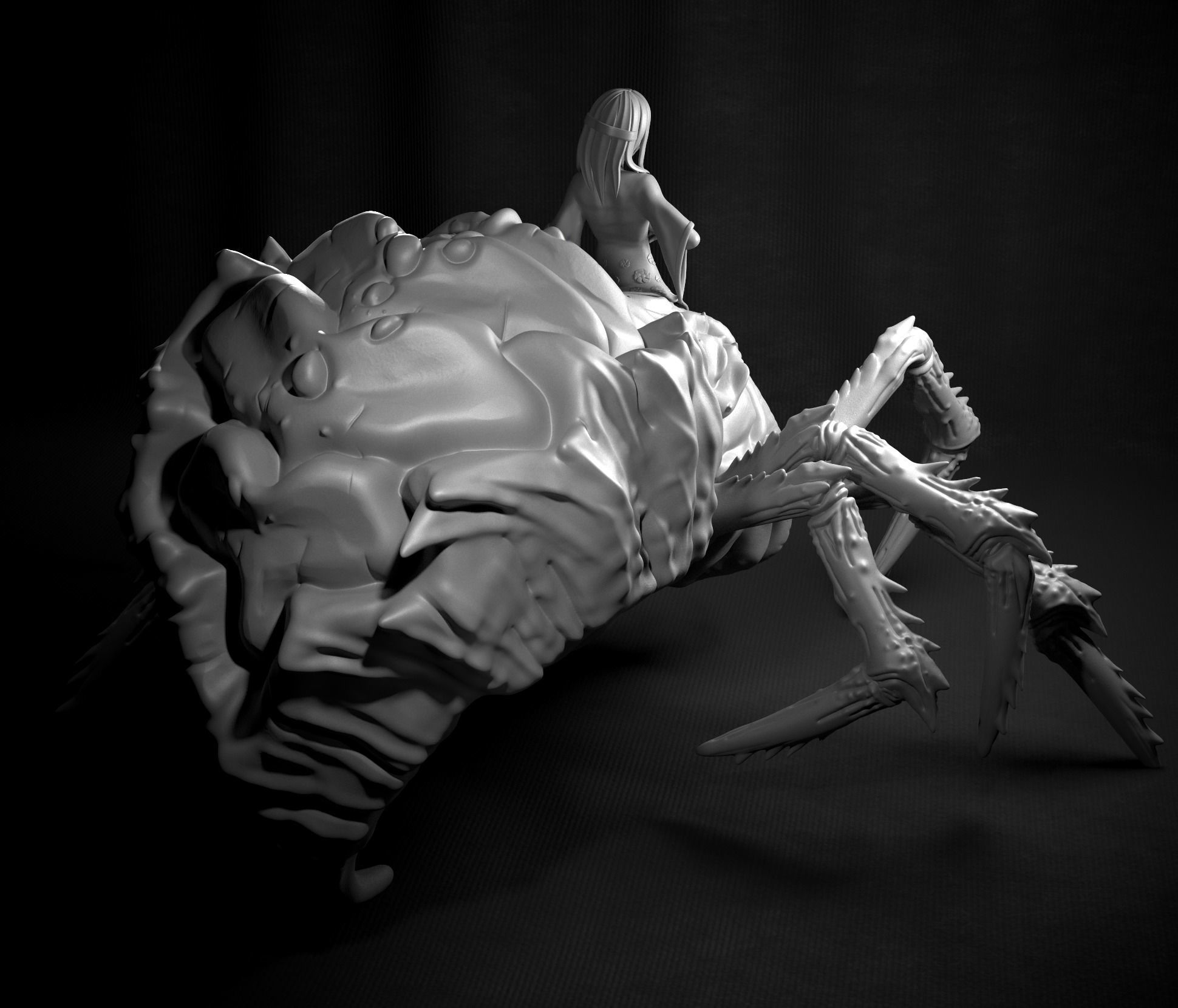 Girl spider trap 3D model_4