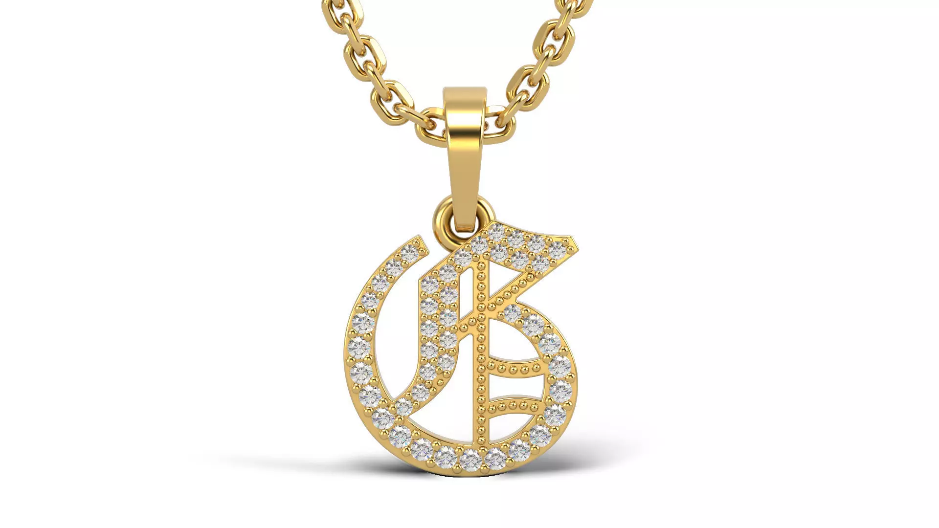 Old English G stone and solid V 2 3D print model