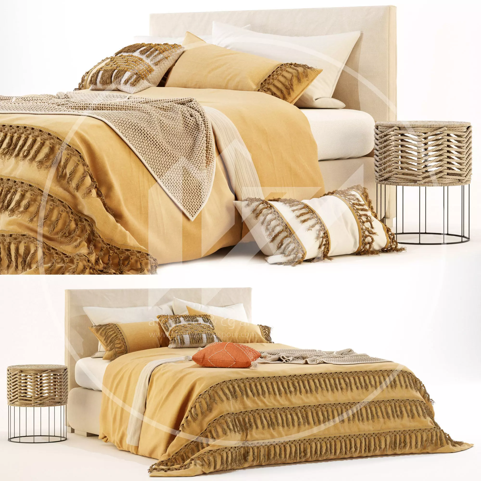 Flber duvet Bed 3D model