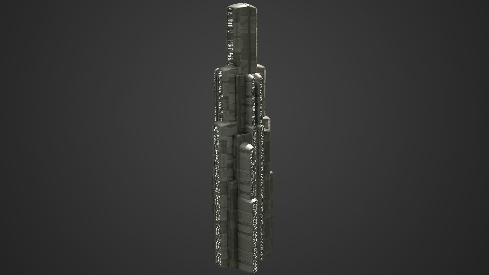 SciFi Building 2 Low-poly 3D model_3