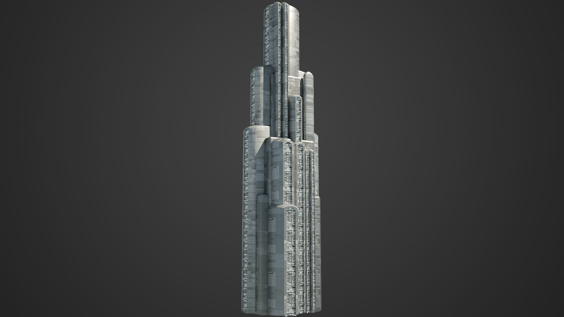 SciFi Building 2 Low-poly 3D model_1