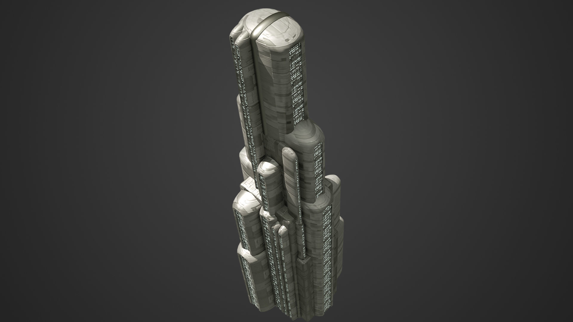 SciFi Building 2 Low-poly 3D model_4