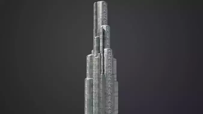 SciFi Building 2 Low-poly 3D model
