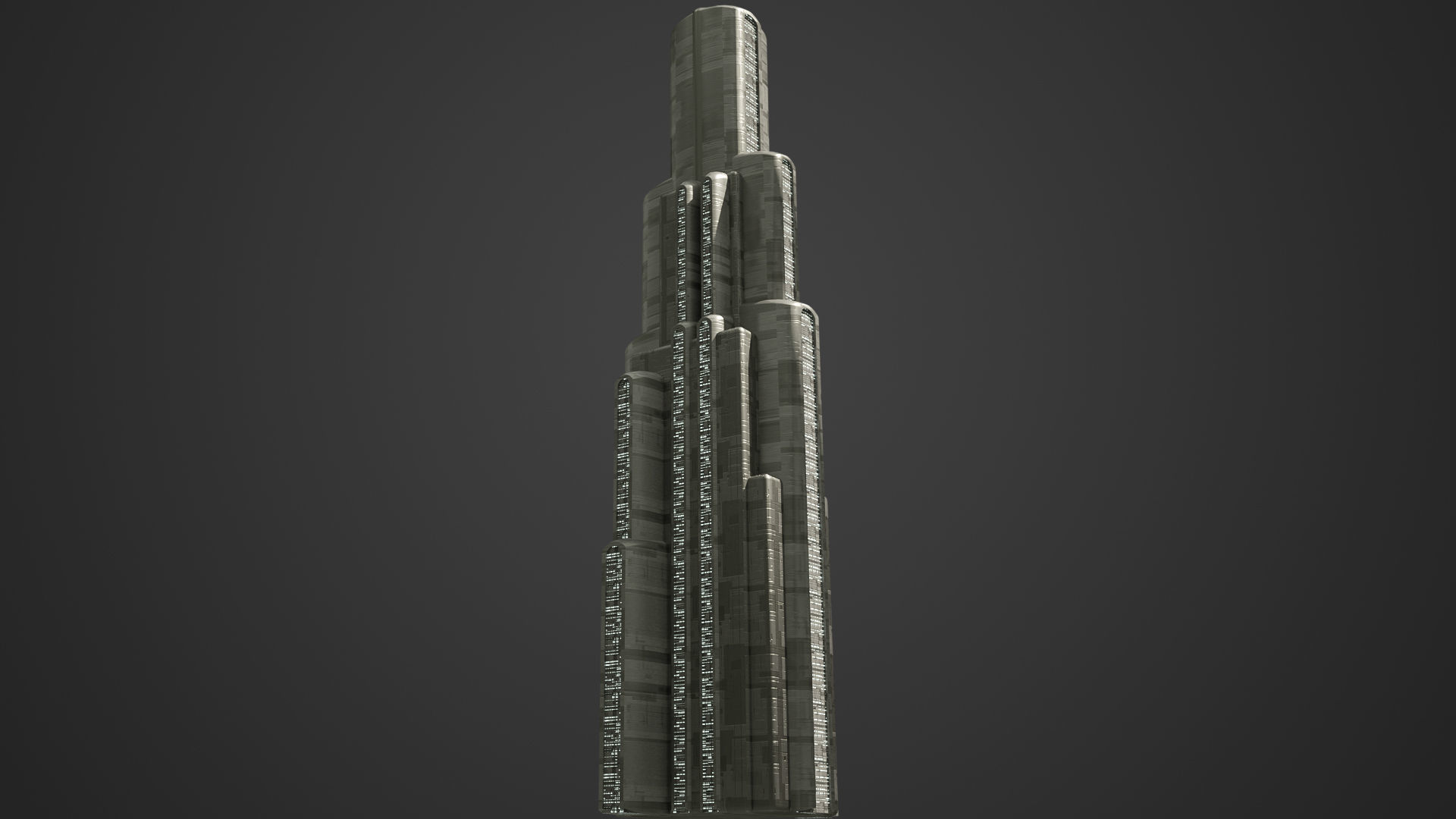 SciFi Building 2 Low-poly 3D model_2