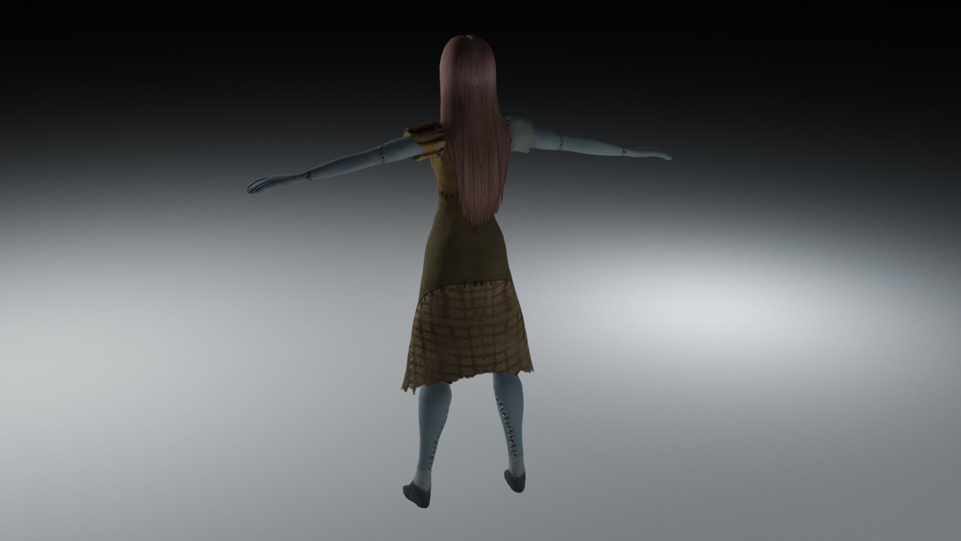 Sally from Nightmare before Christmas Low-poly 3D model_7