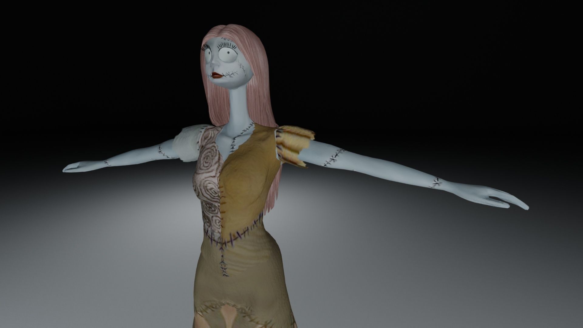 Sally from Nightmare before Christmas Low-poly 3D model_5