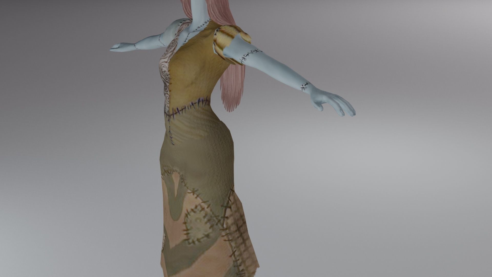 Sally from Nightmare before Christmas Low-poly 3D model_8