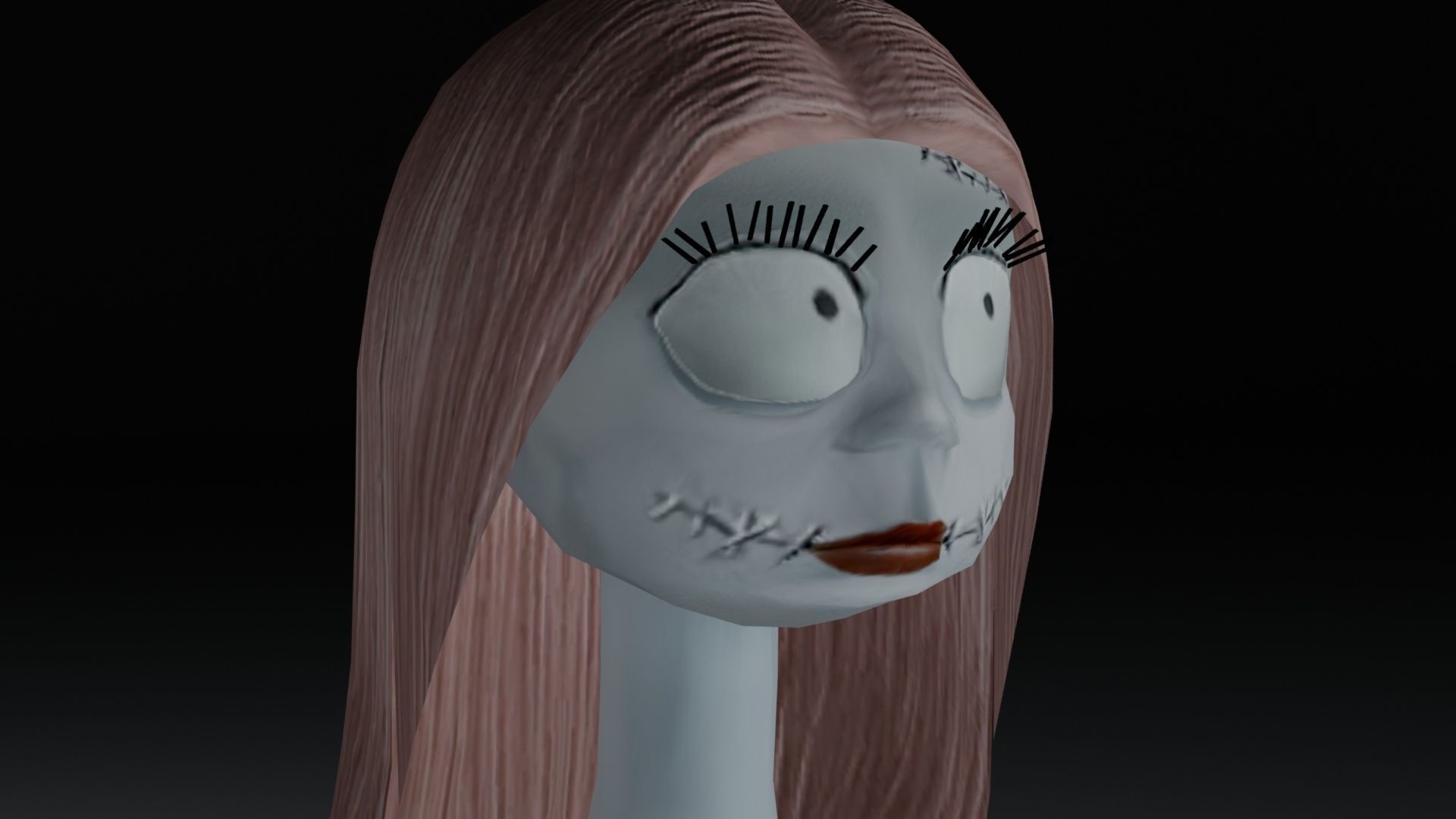 Sally from Nightmare before Christmas Low-poly 3D model_3