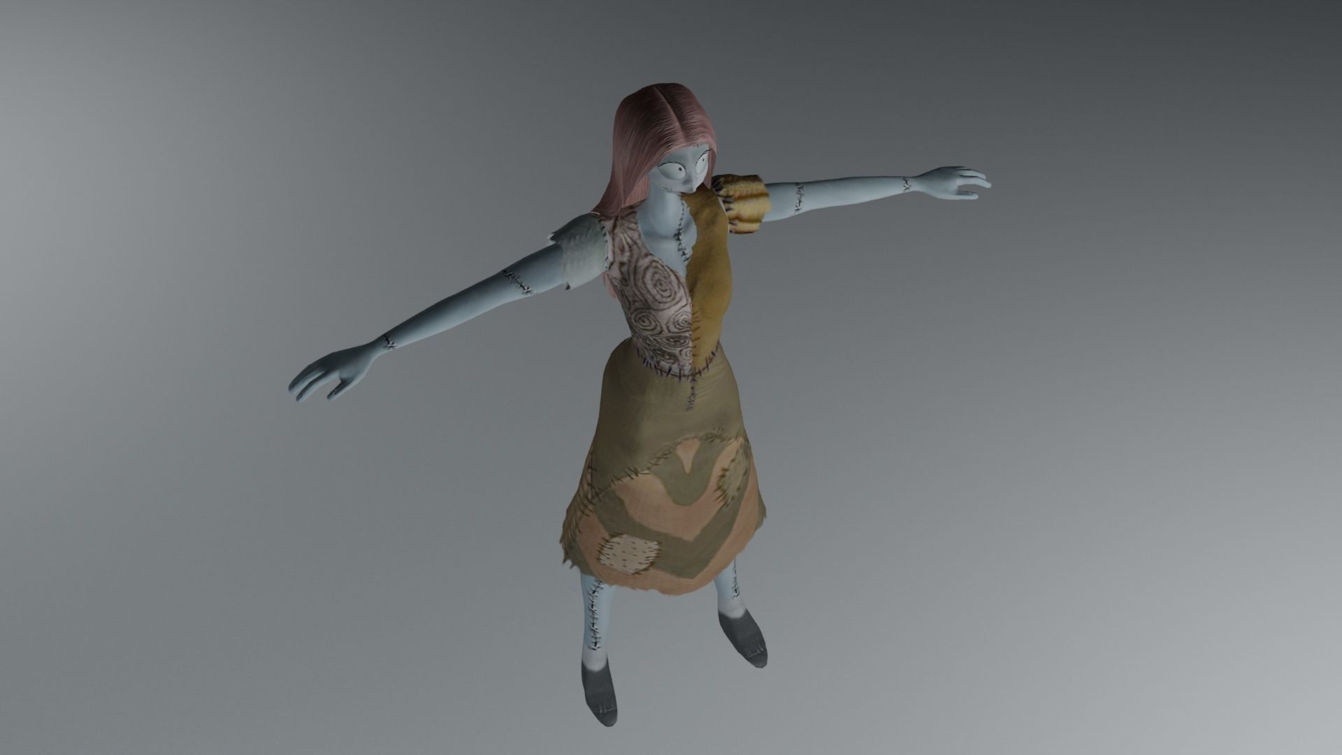 Sally from Nightmare before Christmas Low-poly 3D model_9